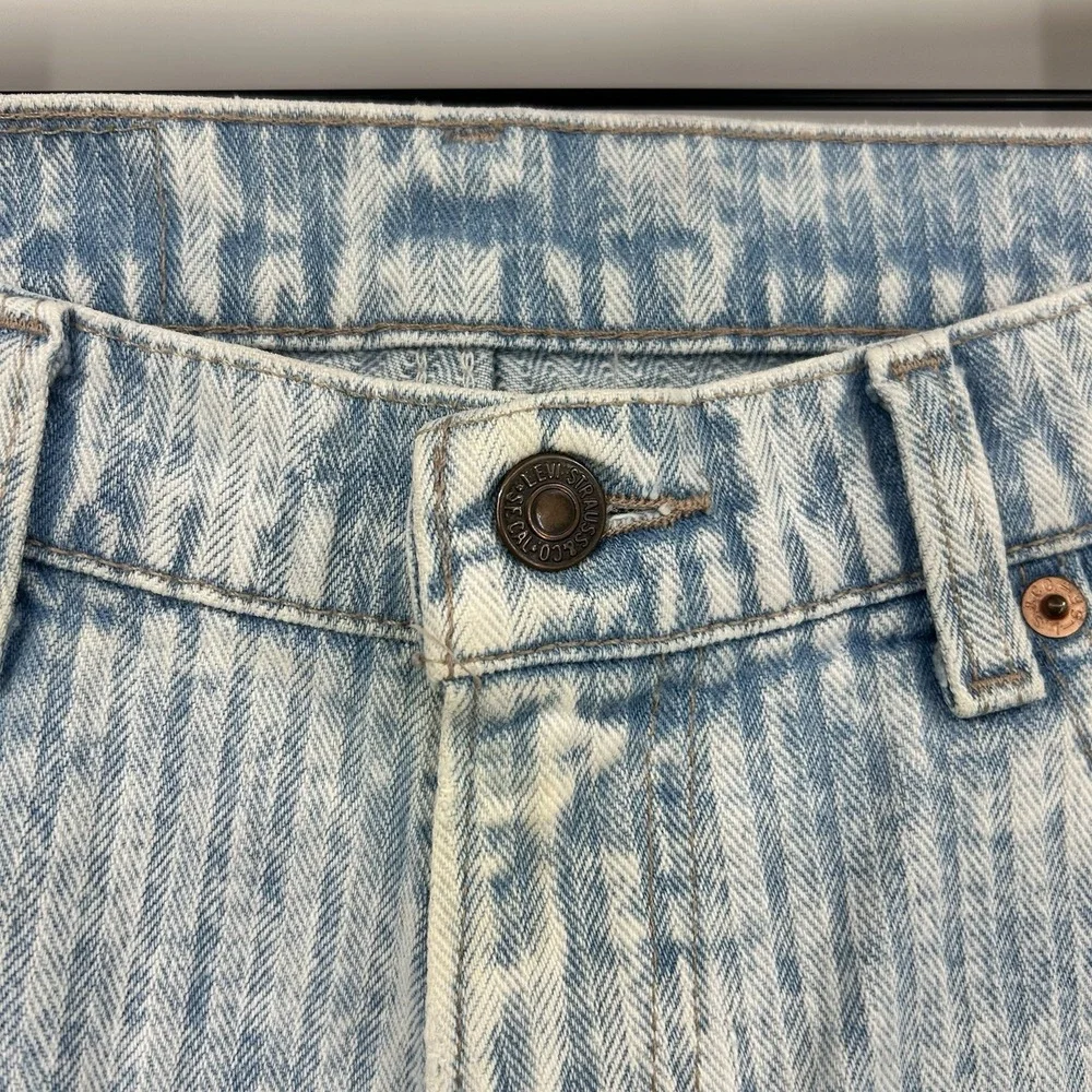 Vintage 90s Levi's 550 Jeans W31 USA Herringbone Acid Wash Striped Denim